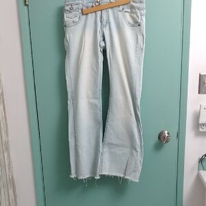 BONGO Distressed Light Blue Flare Jeans Size 11